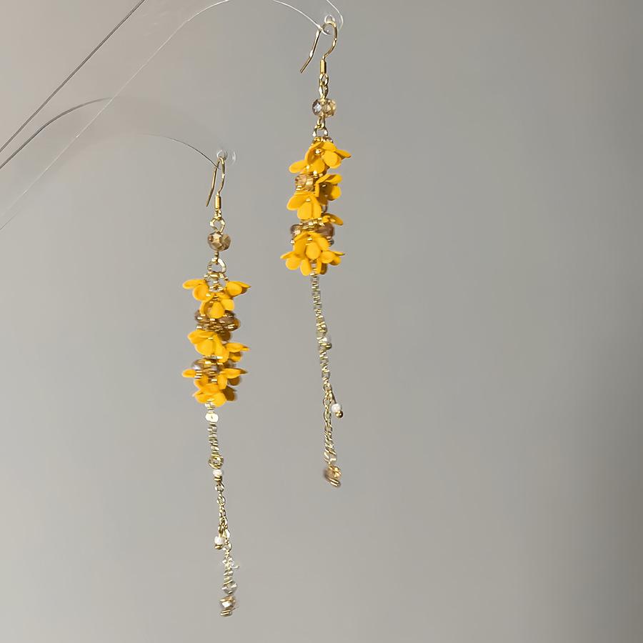 

Серьги-подвески из матового стекла с цветами, модные, маленькие, свежие, с милым универсальным темпераментом, высококлассные