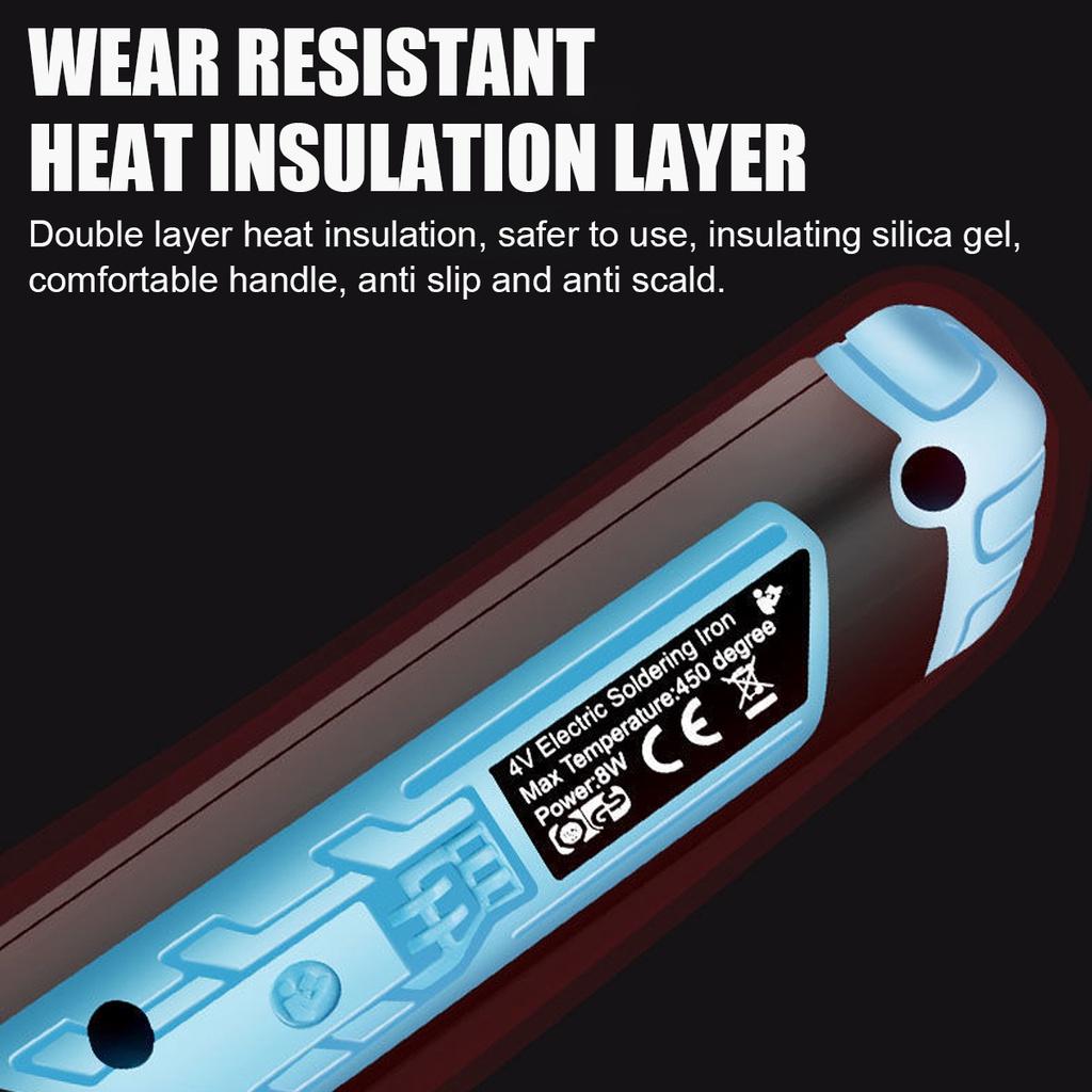 8W 450C Cordless Electric Solder Iron Wireless Charging Soldering Iron Rechargeable 1500 mAh Lithium Battery Welding Tool 4V 50/60Hz