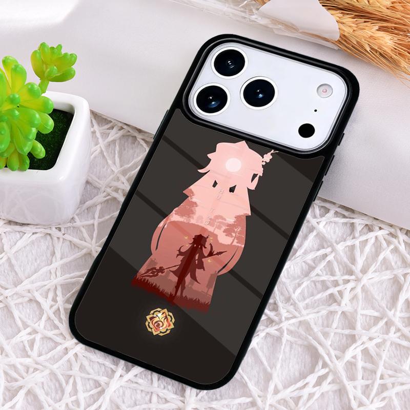 Cartoon Hu Tao Genshin Impact Phone Case for iPhone 17 Air 16 15 11 12 14 13 Pro Max Shockproof Cover