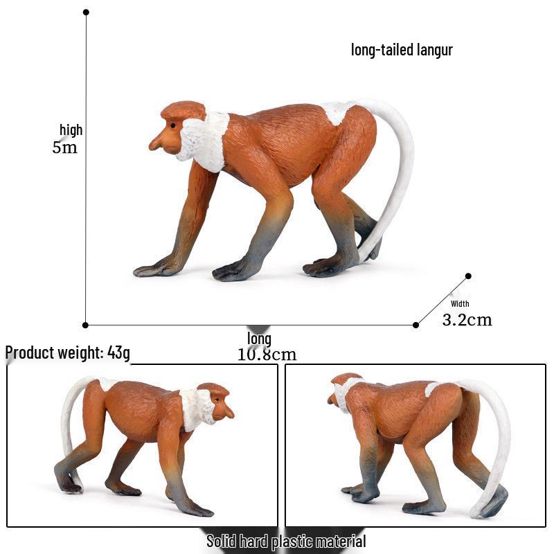 Children's Cognitive Simulation Primate Model: Gorilla & Golden Snub-nosed Monkey Wildlife Toy