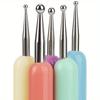 Uncharged Plastic Embossing Stylus Set - Ball Tip Clay Modeling Tools for Pottery, Drawing & Crafts - Pattern Tracing and Dotting Accessories