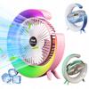 Desk Fan For Summer Led 3 Speeds Rgb Powerful Quiet