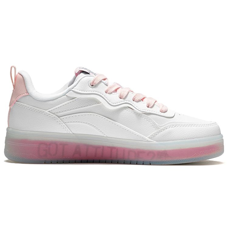 Li Ning Disney X  Collaboration Series Non-Slip Durable Low-Top Skate Shoes Women Sneaker White Pink AGCS020-3