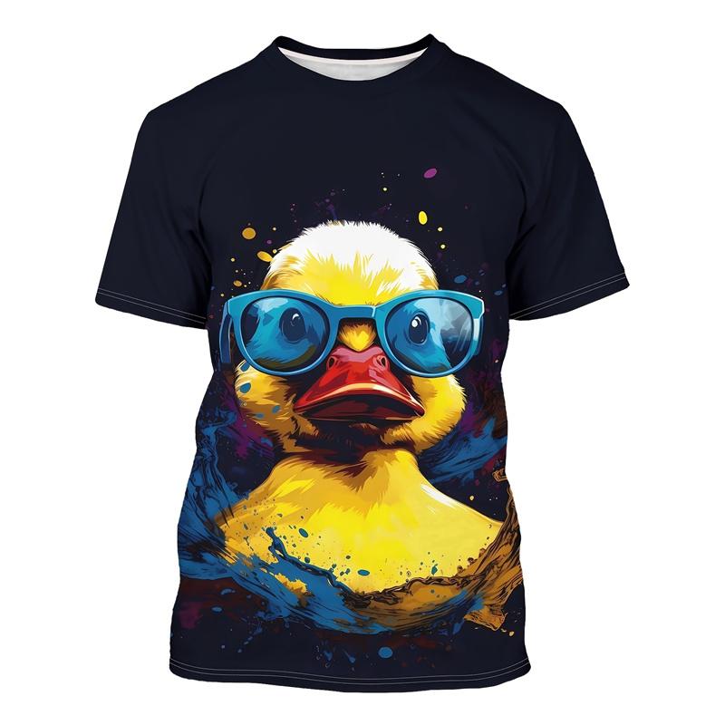 Cute Animal Duck Graphic Men T Shirt 3D Printed Cartoon Short Sleeve Round Neck T-Shirt Fashion Casual Summer Tee Shirts Tops
