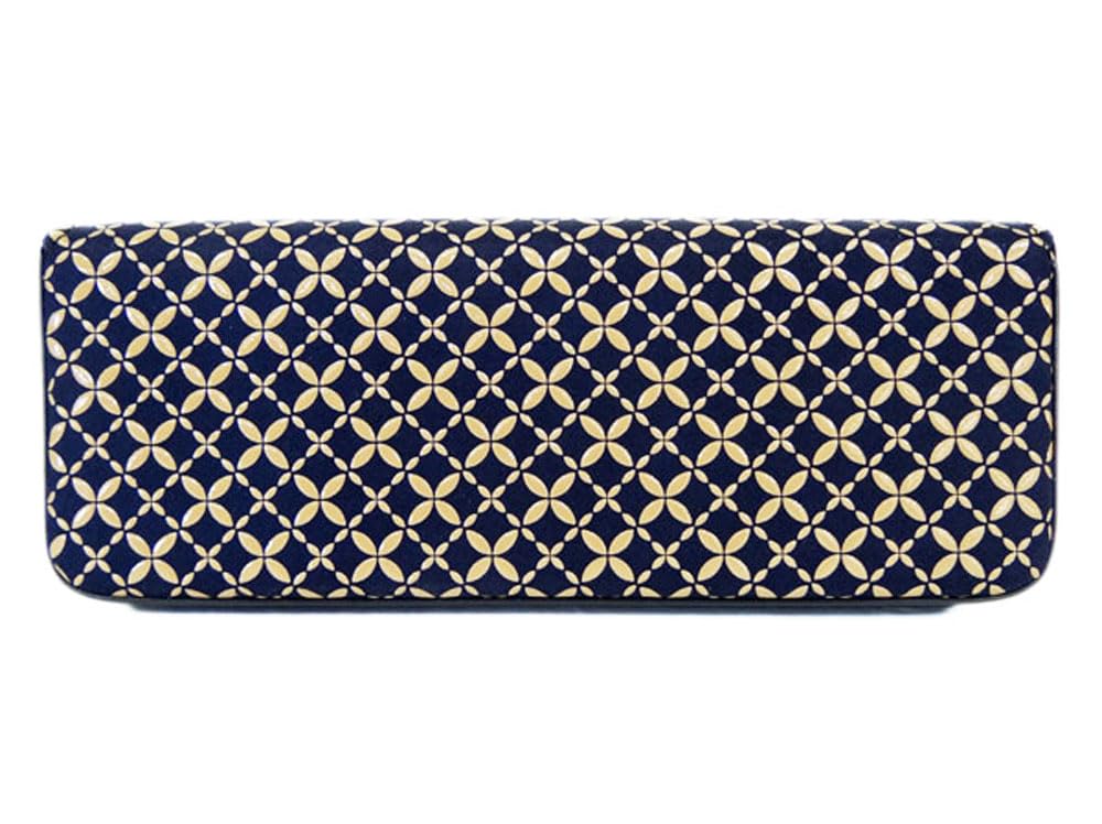 Inden H Glasses Hard Navy Blue Deerskin with White Shippo Pattern [Inden-ya] Case, Type, 4206, Lacquer,