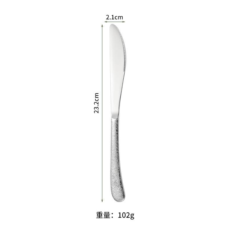 304 stainless steel elegant hammer handle western tableware steak fork dessert spoon afternoon tea restaurant steak knife set
