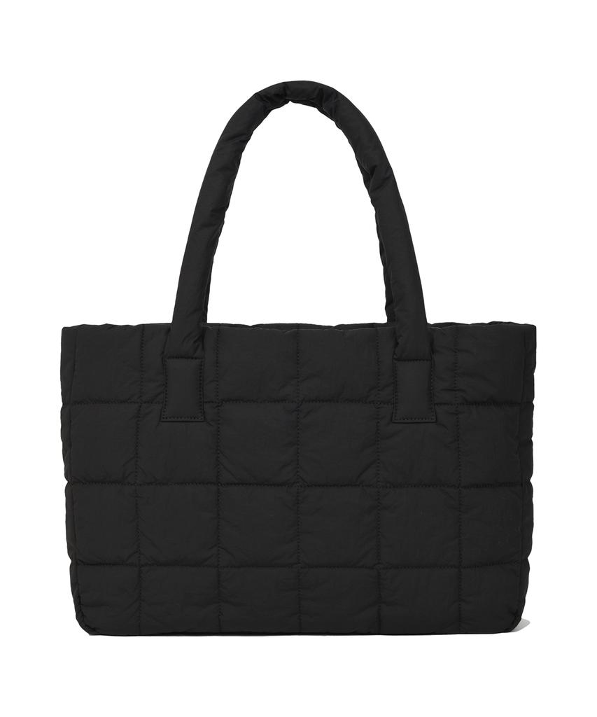 Covernat Woman Clover Heart Quilted Big Tote Bag Black