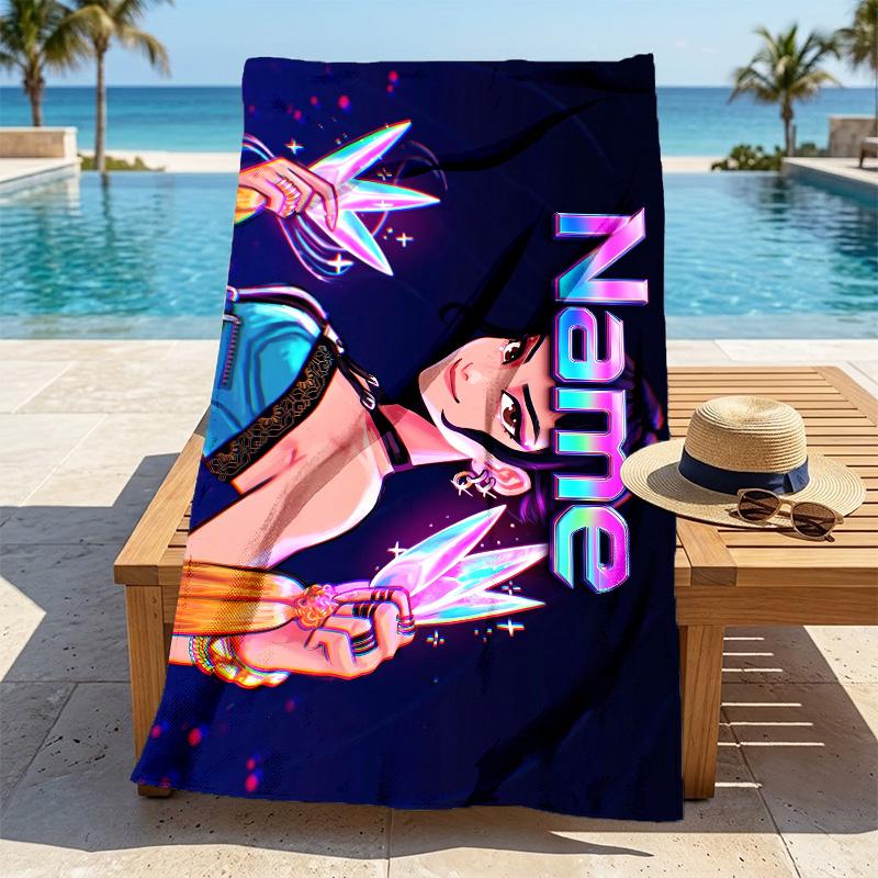 Custom Name Fantasy Name Stylish Printed Beach Towel,a Quick-drying, Absorbent Mat Suitable for the Beach, Pool, Gym, and Travel Fans Gift