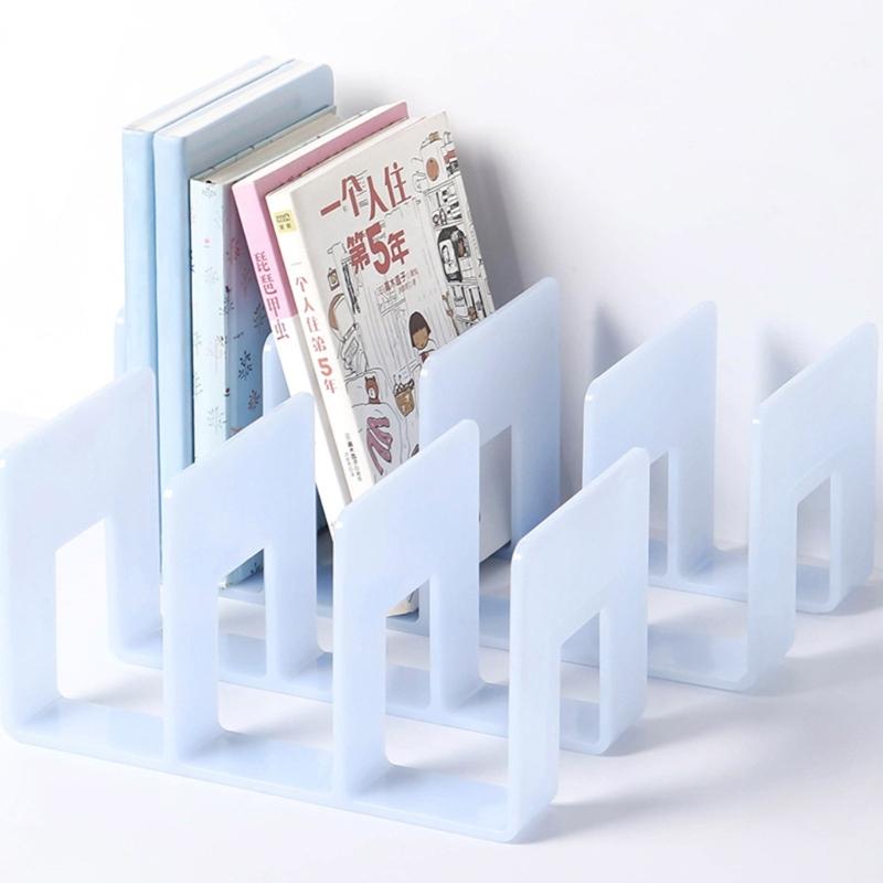 Desktop Organizer Bookends Book Storage Box Desk Bookshelf Office Book Holder