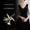 Elegant Chinese Freshwater Pearl & Bamboo Brooch with Zircon Accents - Women's Luxury Suit Accessory
