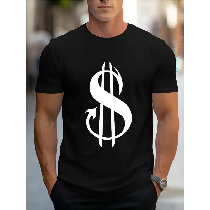 

European sizes Mens TShirtal ShortSleeves Soft Breathable Top Menswear Tshirt Summer Spring Streetwear Fabric Trendy Letter Print 4XL чорний