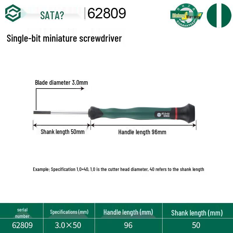 SATA 62809 Micro Flathead Screwdriver