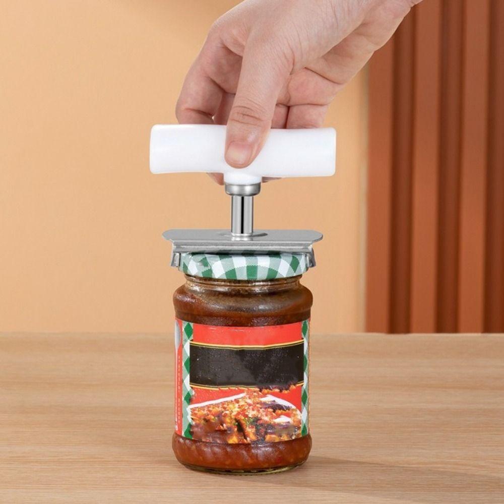Professional Stainless Steel Manual Can Opener Non-Slip Multi-function Bottle Lid Opener Adjustable Rotating Jar Opener Kitchen