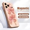 Pink Hibiscus Flower Pattern For iPhone 17 Pro Max Funda iPhone 16 15 14 13 Pro Max Skin Feeling Magnetic For Magsafe Shockproof Bumper Cover