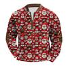 Men's Fashion Christmas Printed Corduroy Zipper Shirt