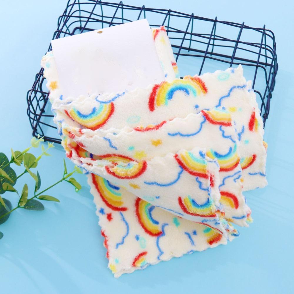 4 Piece Absorbent Cleaning Cloths Reusable Kitchen Rag Multi-functional Dishtowel  Dining Table Style H