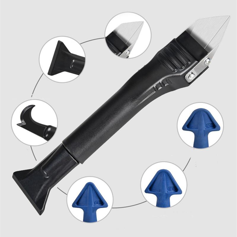 5 In 1 Silicone Squeegee Squeegee Remover Knife Repairing Sealant Smooth Grout Trowel Rubber Shovel Floor Glass Glue Quick Tool