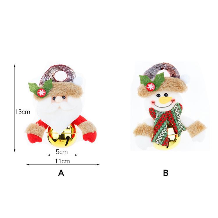 Christmas Bell Pendant Christmas Doll Cartoon Metal Round Bell Pendant Christmas Tree Decoration