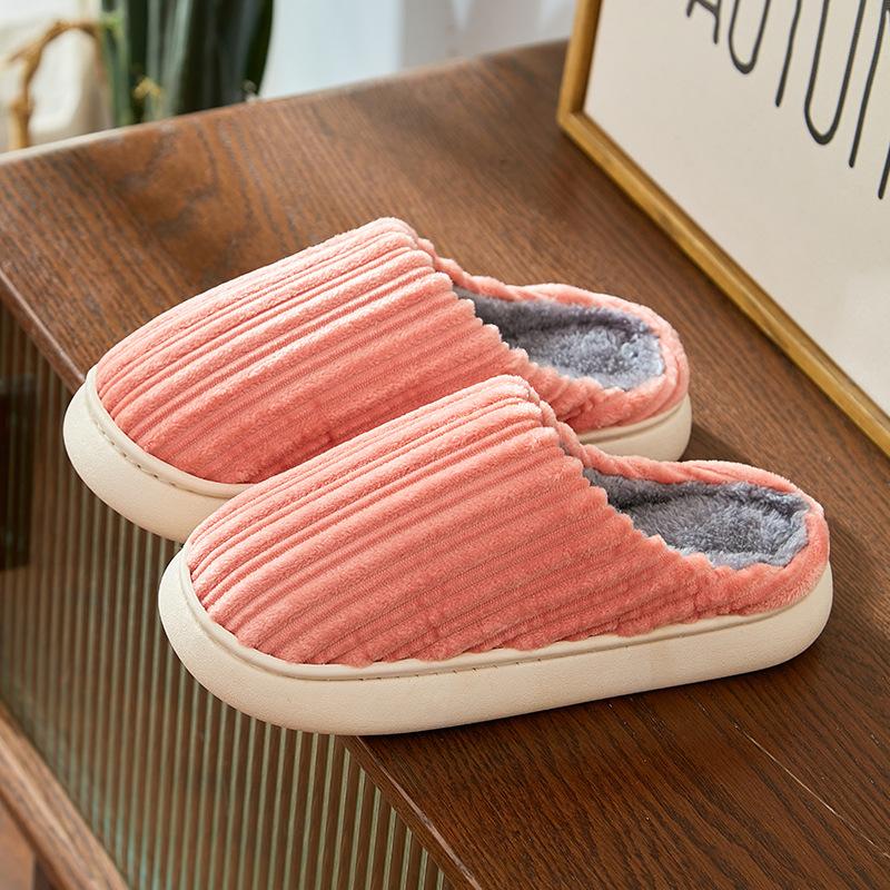 Shoes for Women Winter Home Women Slippers Furry Slippers Color Patchwork Cotton Slippers Female Indoor Non-slip Plush Slipper