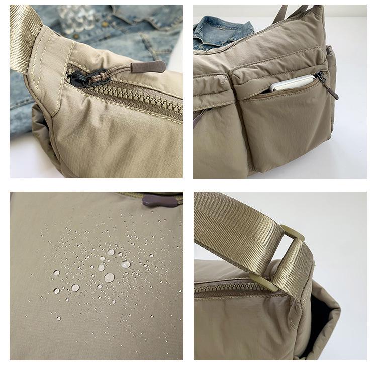 Unisex vodoodpudivá nylonová crossbody taška s více kapsami