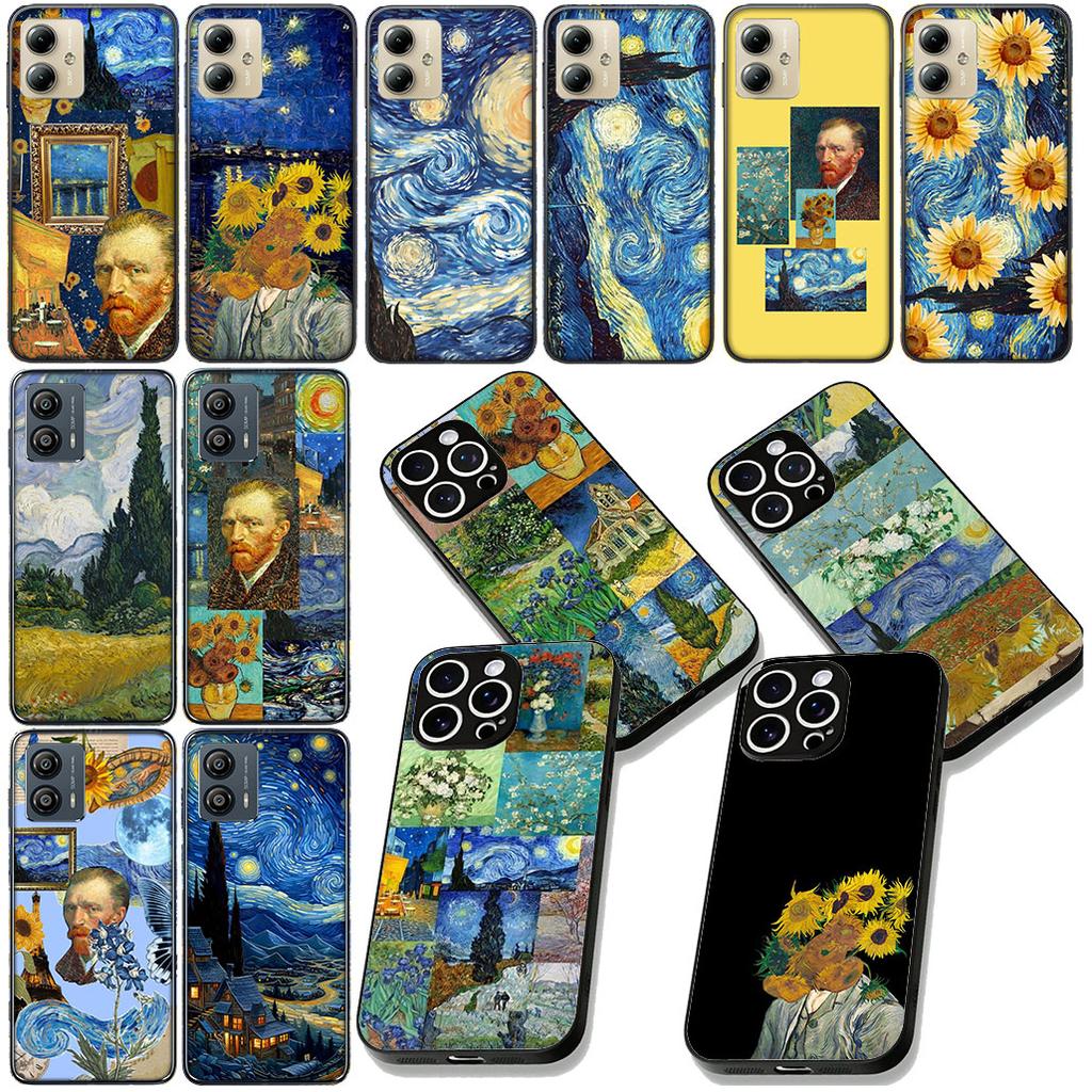 Van Sunflower Gogh Starry Night Painting Phone Case for Xiaomi Redmi Note 13 14 ProPlus Pro Plus 14C A4 13C Pro+ Note14 Cover