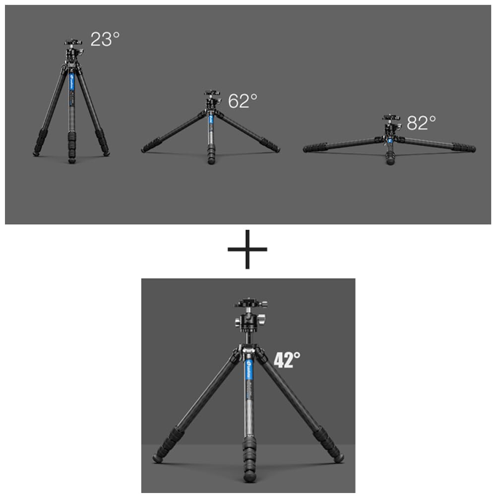 Leofoto Y Series Carbon Fiber Tripod Ball Head 25mm Leg 4 Nut Compatible Quick 8kg Load Capacity Mr. LY-254C + LH-30 Set, Diameter, Sections, Lock,