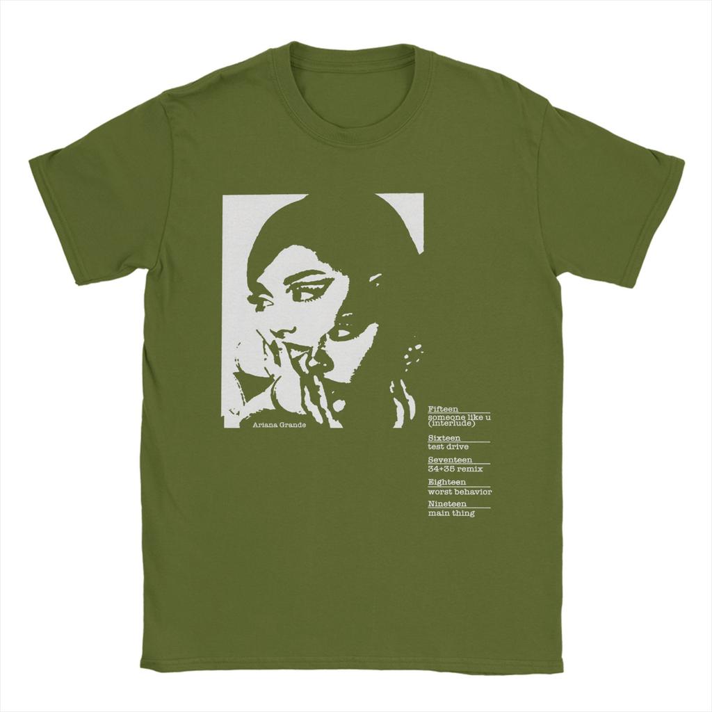 Harajuku T Shirt Summer Ariana Grande Double Vision Deluxe T Shirts Cotton Tee Shirt for Couple Loose Short Sleeve Clothes