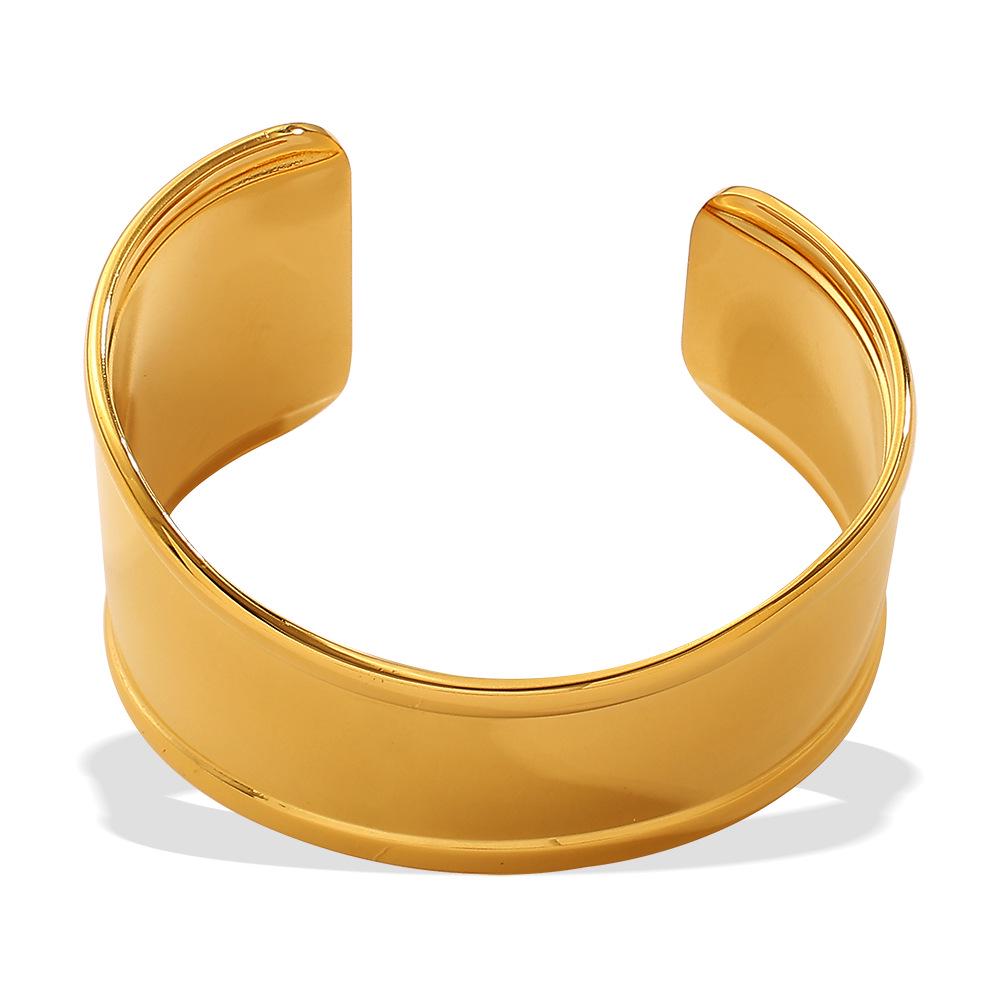 C-Shaped European and American High-End Minimalist Wide-Face Bracelet with Unique Design
