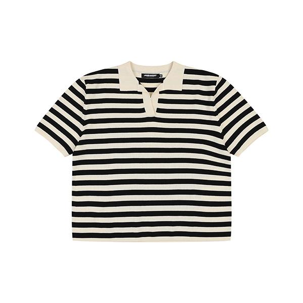 Jambangi Women S) Foc-39 Striped Collared Knit Bo2Wsw480-Be Beige/85