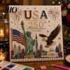 USA Lettering Pearl Art 250th Anniversary Painting Kit, DIY Patriotic Gift Set, Bead Craft Kit for Beginners Adults