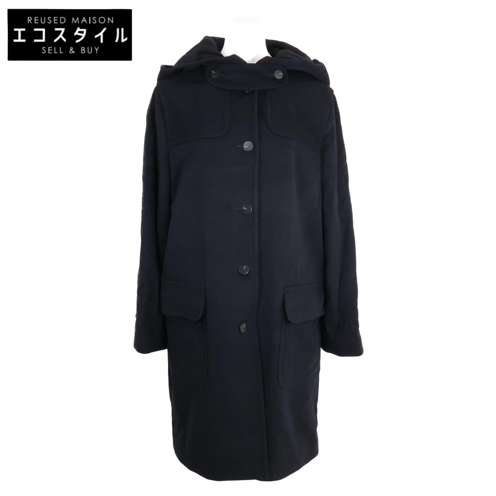 

CHANEL [Domestic regular] 99A P14063W02560 Logo button wool x cashmere hoodie coat 38 blackUsed