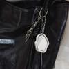 Stylish Leather Cord Keychain Makeup Mirror Portable Travel Essential Stylish Cosmetic Accessory Gift Metal Key Holder
