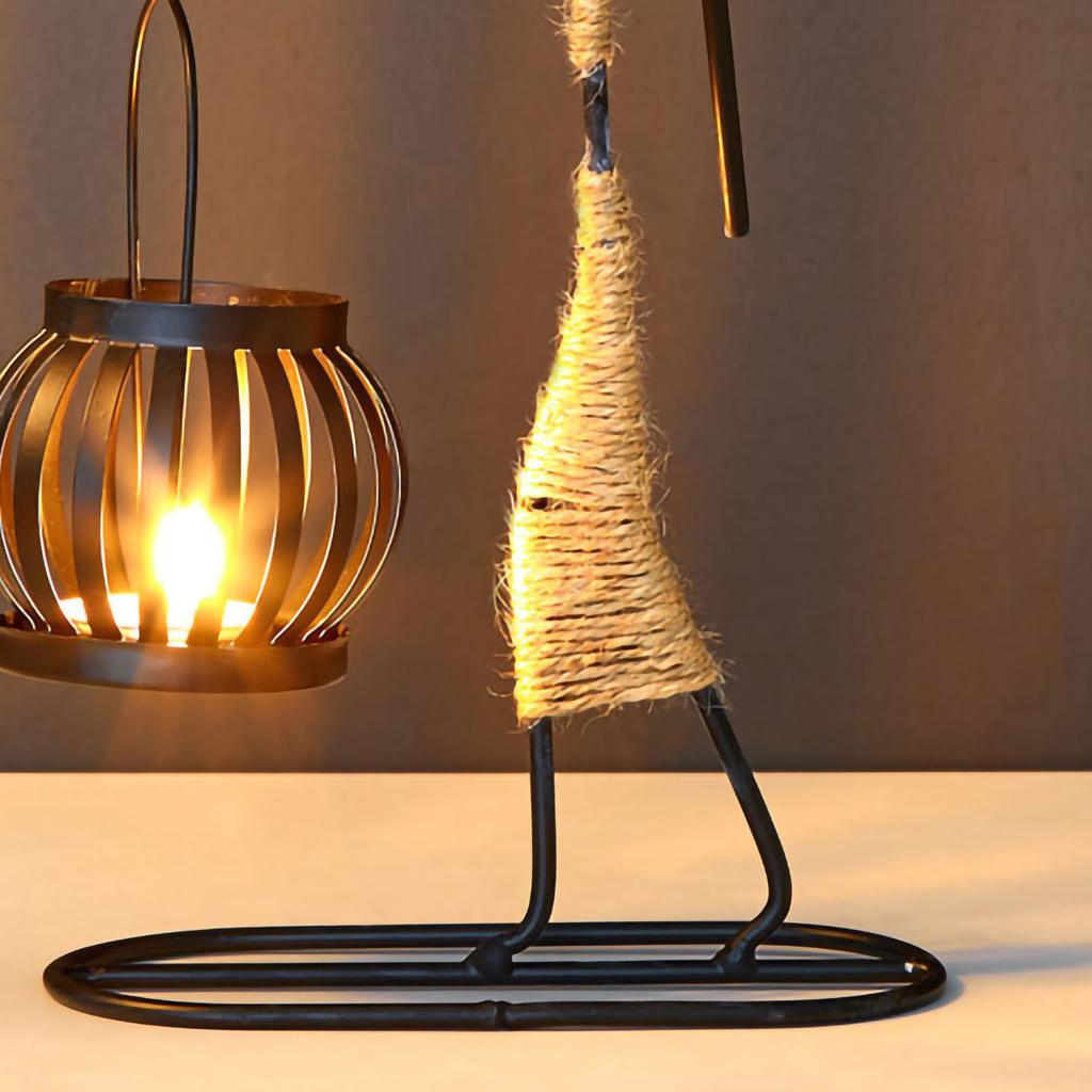 Kerzenhalter Schmiedeeisen Einzigartige Form Hanfseil Künstlerischer Kandelaber Für Bar Dekoration Esszimmertisch