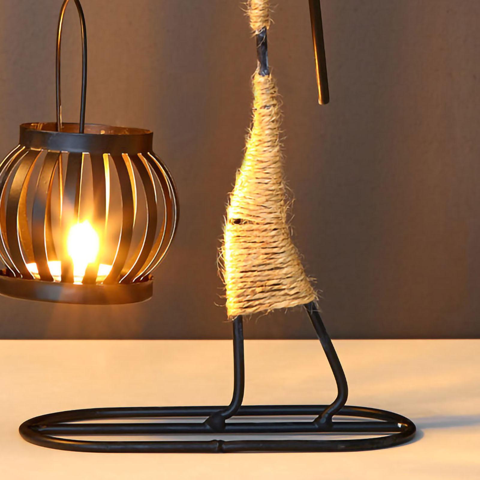 Kandelaar Smeedijzer Unieke Vorm Hennep Touw Artistieke Kandelaar Voor Bar Decoratie Eetkamer Tafel Type 1