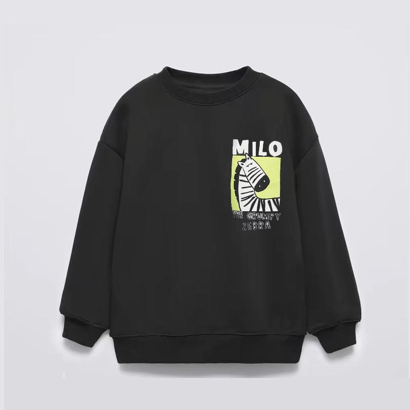 2025 New Print Animals Children's Sweatshirt Tops Long Sleeve Crewneck Kids Clothes Hoodie Loose Fashion Boy's Autumn Clothing