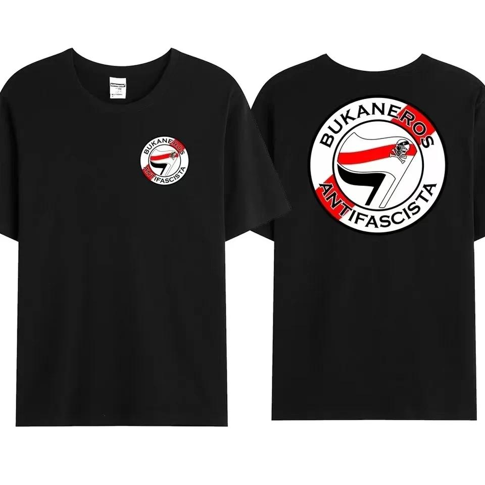 

Уличная одежда Мужская футболка Bukaneros Повседневная Хлопковая Черная Двусторонняя Vallecanos Топы Y2k Унисекс Оверсайз Высокое Качество Мужские Футболки 4XL