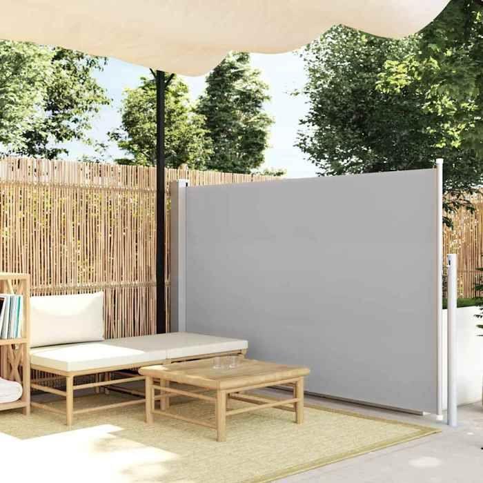 VidaXL Auvent Latéral Rétractable 140x300 cm Gris Brise-vue Store Abri Balcon 45357