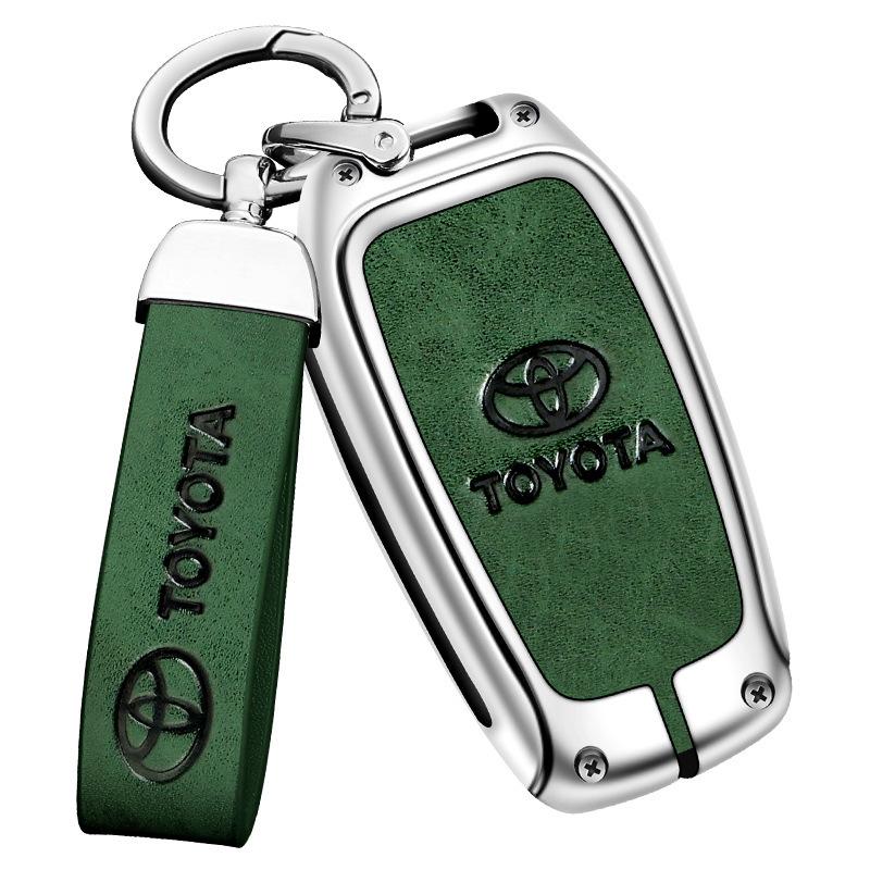 New Zinc Alloy Leather Car Key Case Cover Shell For Toyota CHR Hilux Fortuner Land Cruiser 200 Camry Corolla Crown RAV4 Highland HO8