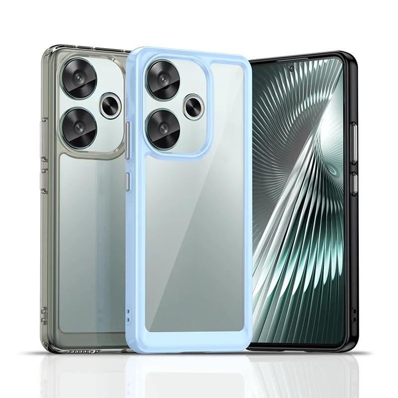 Transparent Colorful TPU Case for Xiaomi Poco F6 F5 Pro 5G X6 X5 M6 Pro 4G Protective Cover Frame Funda Coque Capa