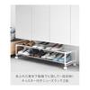 Yamazaki Jitsugyo 1624 Pull-Out Shoe Rack with Casters, 2 Tiers, White W83.5 x D27.5 x H20.7cm (Including Casters) Tower Shoe Rack Bottom Storage