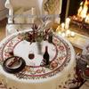 Hochwertige Weihnachts- und Neujahrs-Rundtischdecke für Ess- und Kaffeetische