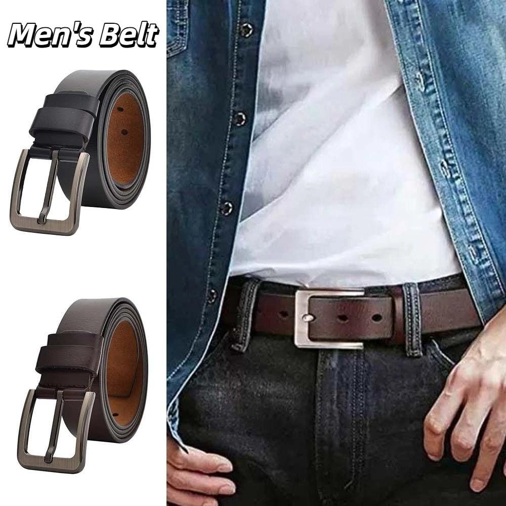 Texture Men Wide Belt Retro Jeans Waistband Classic PU Leather Belt Ornament