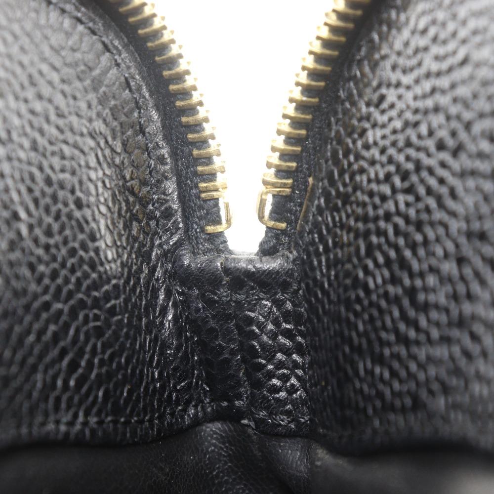 CHANEL Chain tote Tote Bag COCO Mark black Caviar skin Women Used