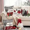 4pcs Rustic Christmas Throw Pillow Covers Winter Holiday Farmhouse Decorative Pillowcases for Home Sofa Couch Christmas Deocr