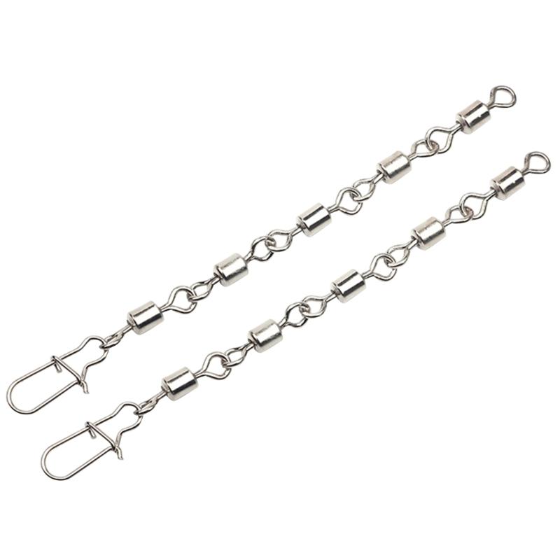 10Pcs High Strength Snap Swivels Rolling Connector Tackle Stainless Steel Fishing Barrels Swivels Safety Snaps Swivels