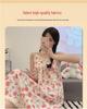 Women's Floral Summer Nightdress with Chest Pads - Cute, Simple, Loose Fit, Mid-Length Pajamas