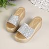 2025 New Slope Heel Cool Slippers Women's Summer Fashion and Comfort One-word Drag Outer Wear Thick-soled Waterproof Table Versatile Sandals