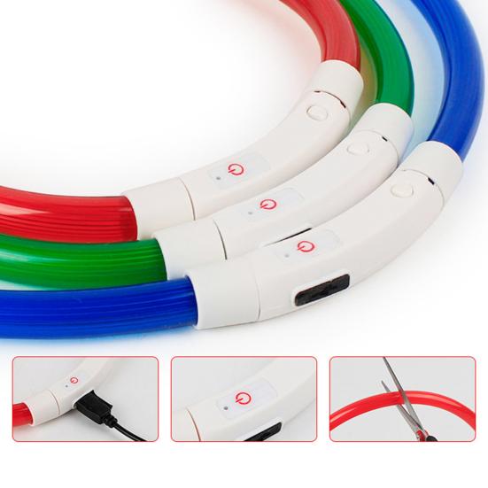 LED Dog Collar Rechargeable Luminous USB Charging Puppy Light Up Collar for Outdoor