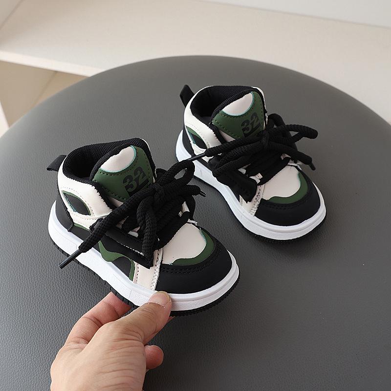 2026 Spring Kids' Soft-Soled High-Top Sports Shoes - Non-Slip Casual Board Shoes for Boys and Girls