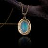 New 925 Sterling silver Necklace Loyalty stone Natural oval 10*14mm Ethiopia opal Pendant fine jewelry for women's Proposal gift